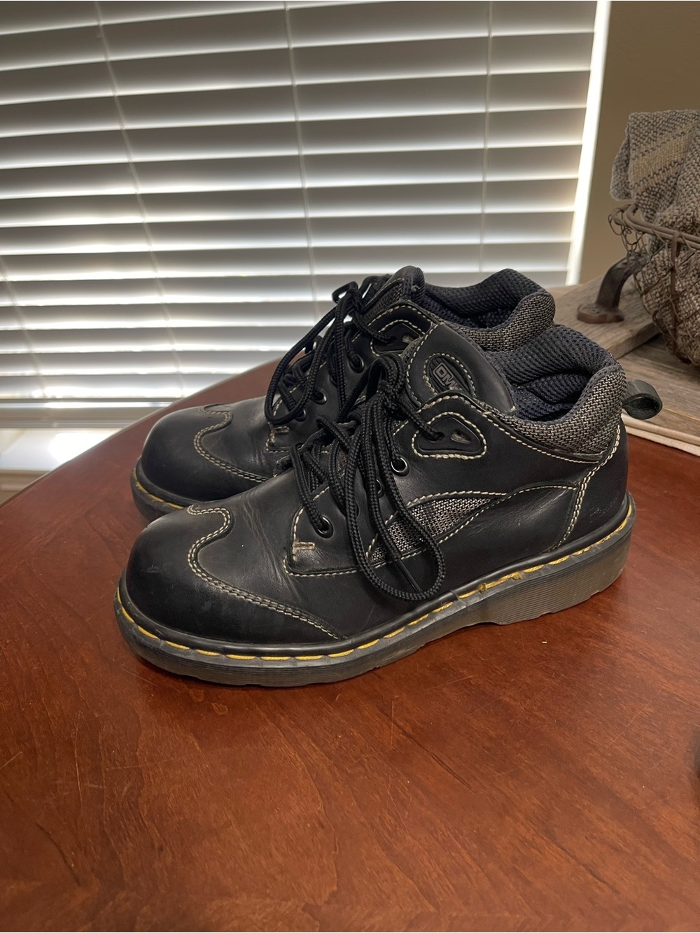 Rare Vintage 9859 Dr. Martens Doc England Black Leather Chunky Boots